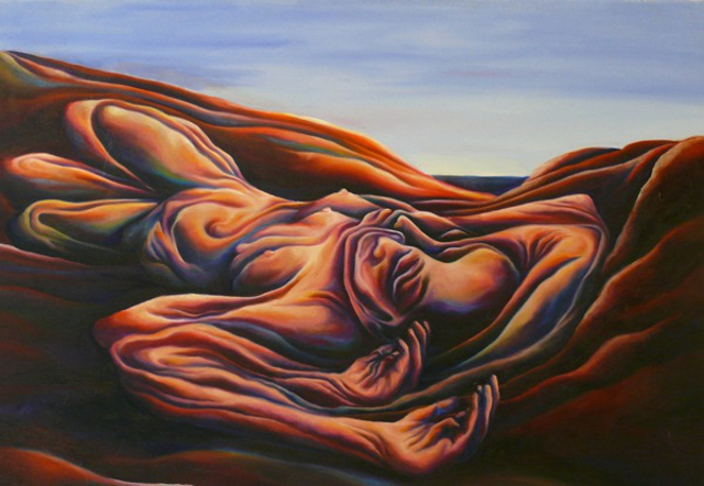 Anna Charney, "What It Felt Like To Fall Back Asleep While Already Dreaming", 2012, Oils on Canvas, 32" x 24"